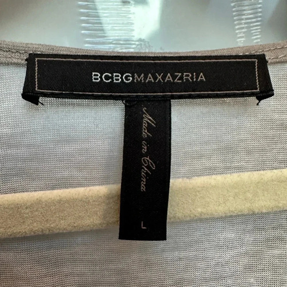 BCBGMAXAZRIA | Lucia Tan Bohemian Sheer Printed Long Sleeves Blouse Size L Large - Picture 8 of 11